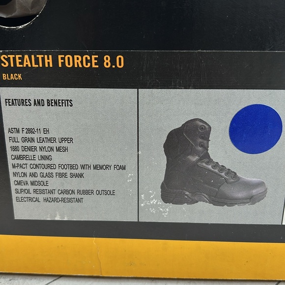 NWT Men’s Magnum 8 Inch WP Stealth Force Boot with Side Zipper Size 7M - Picture 14 of 15